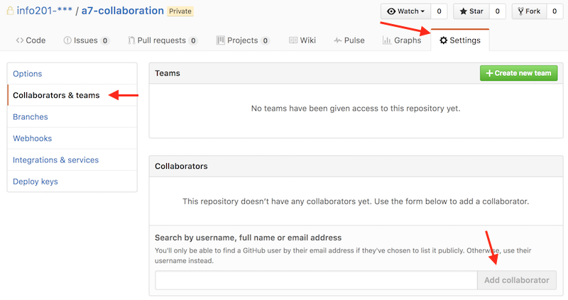 Adding a collaborator to a Github repo (via the web portal).